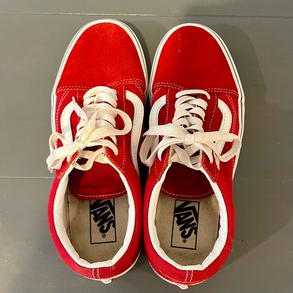 Vans Old Skool Skate Unisex Off The Wall Red  Shoes Sneakers Size M8 W 9.5 - Picture 5 of 8